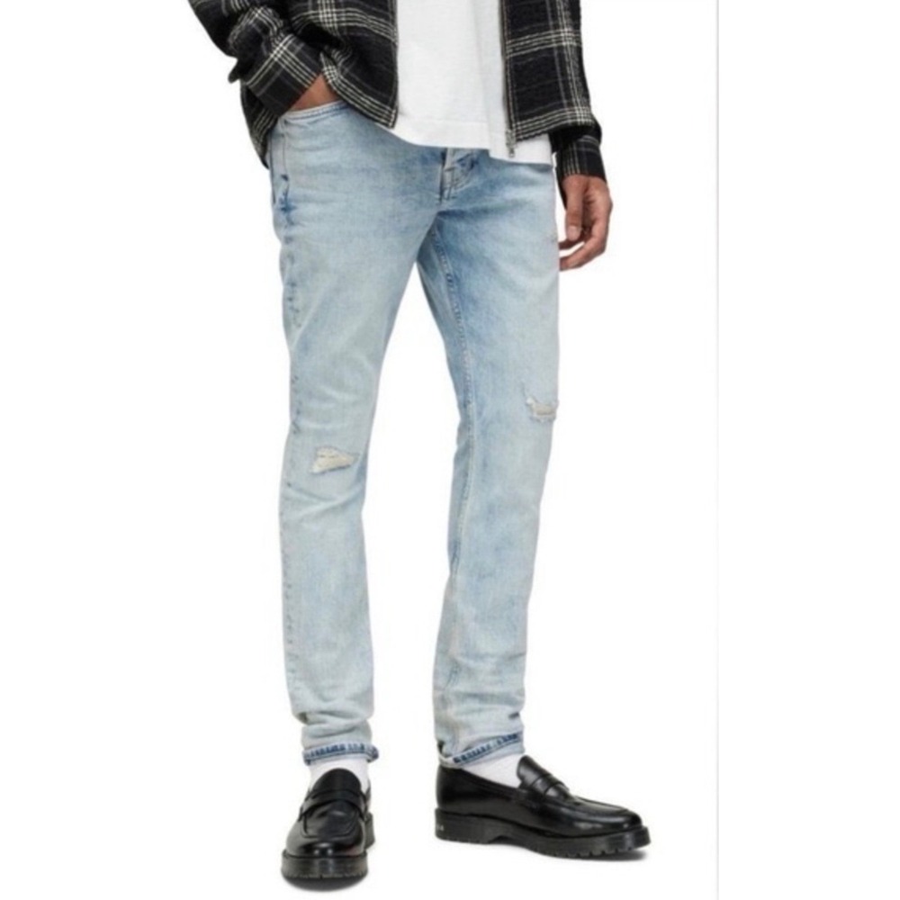AllSaints Cigarette Damaged Acid Wash Jeans‎ 30x32 NWT